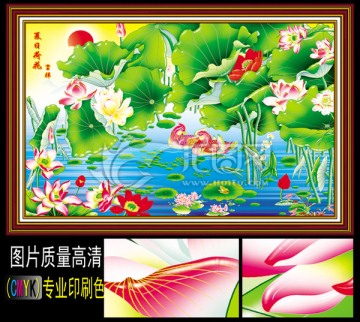 荷花背景墻