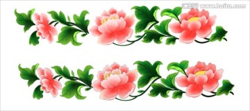 牡丹花紋 腰線 含CDR源文件