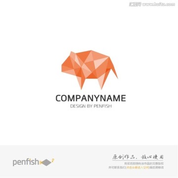 幾何切割豬logo
