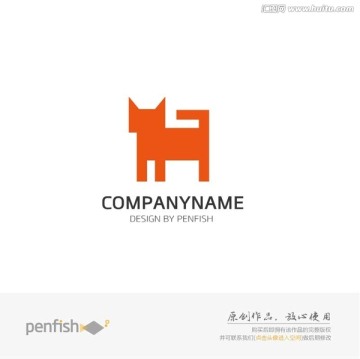 幾何圖形小貓logo
