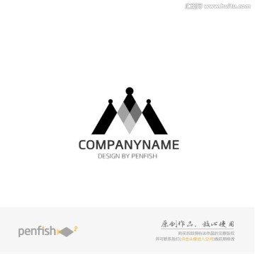 幾何圖形皇冠logo