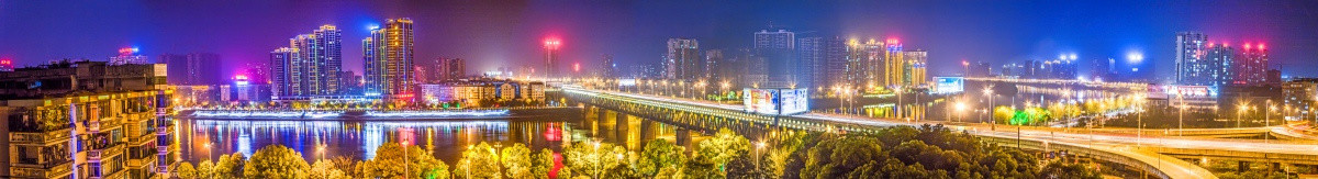 衡阳夜景 湘江 大桥 桥梁