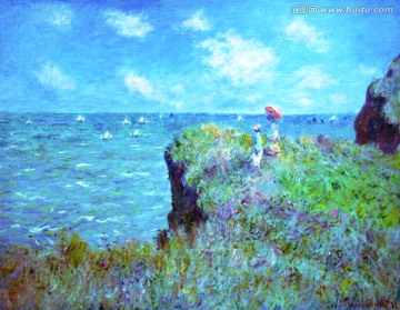抽象风景油画 海边