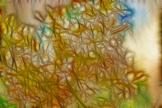 白色丁香花抽象畫