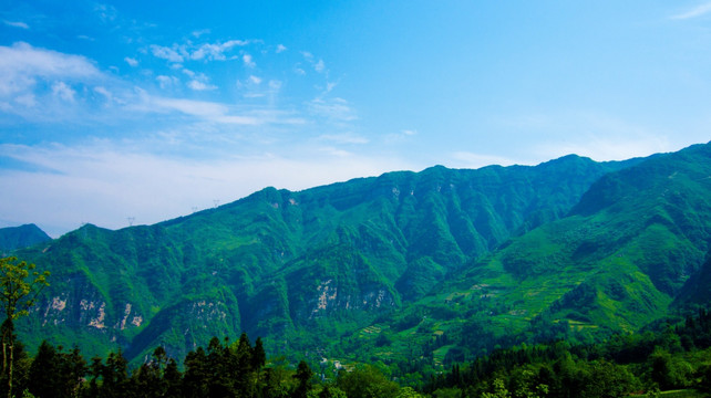 大山 丘陵  秀丽的青山