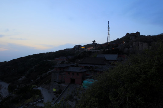 泰山玉皇顶夜景 泰山 玉皇顶