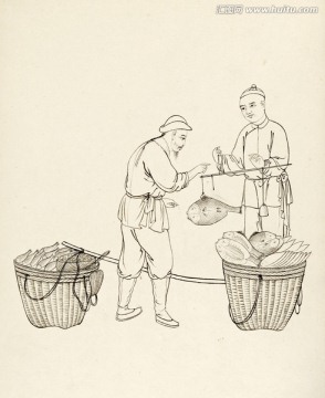 古代市井人物線(xiàn)描