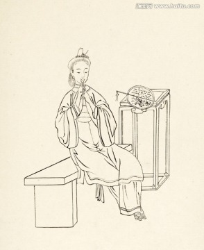 古代人物線描