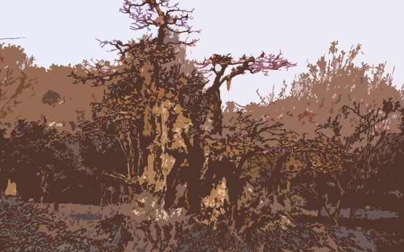 卡通動畫效果 原野背景