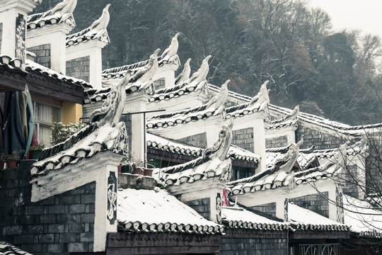 凤凰古城雪景