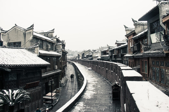 凤凰古城雪景