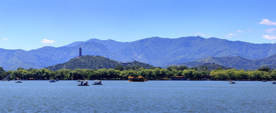 北京颐和园西堤全景接片长图