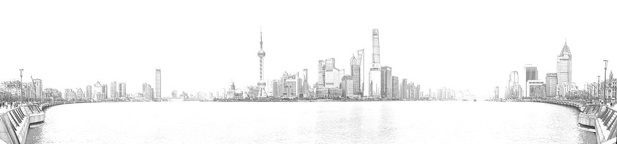 上海浦东全景线描（未分层）