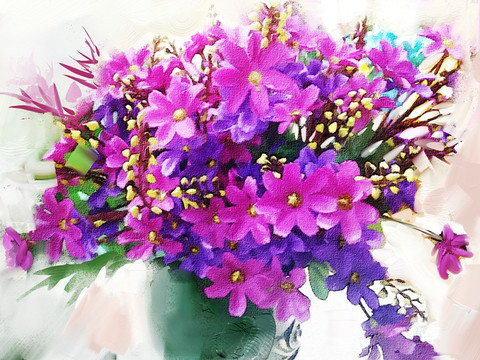 花 油畫（未分層）
