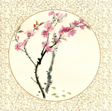 寫意桃花 水墨桃花