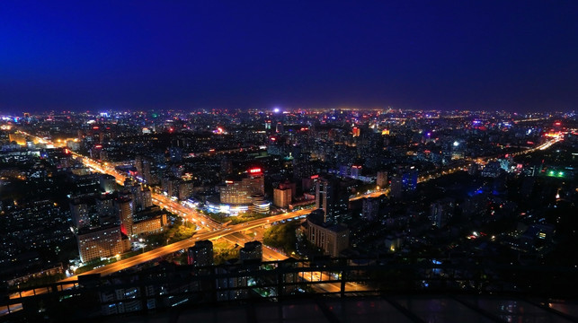 鸟瞰北京夜景