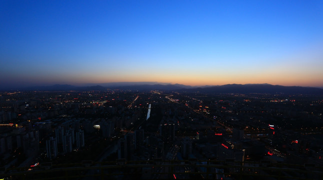 鸟瞰北京夜景