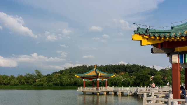 肇庆七星岩风光 五龙亭