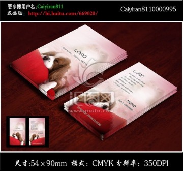 精品寵物店玩具服裝店名片