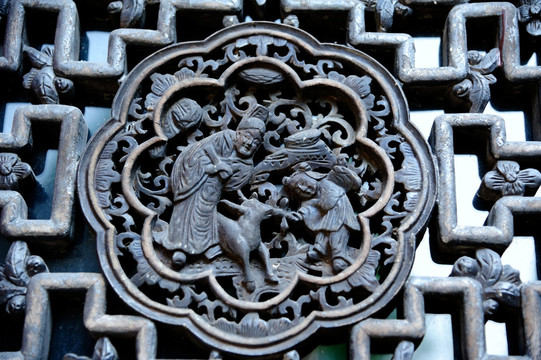 中国古代木雕窗花高官厚禄