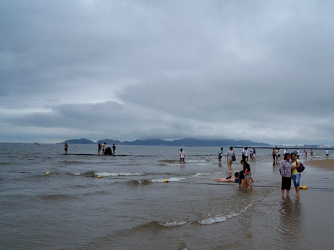 渤海 渤海湾 风雨欲来的海边