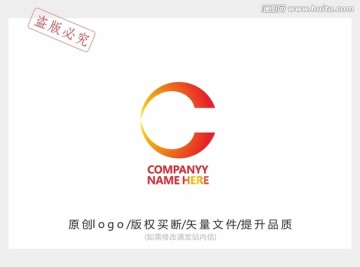 字母C 科技创意logo