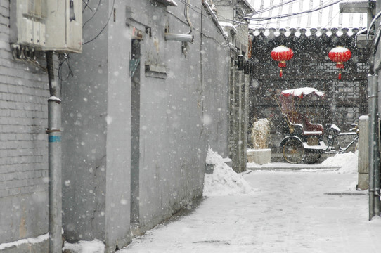 北京胡同雪景