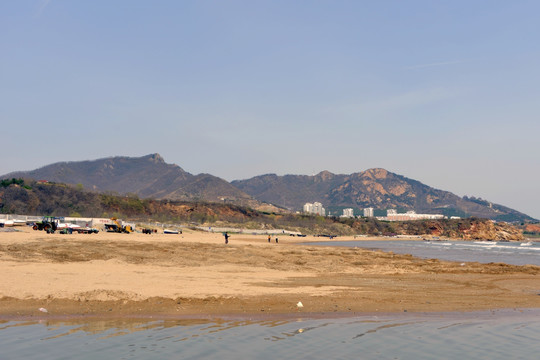 石老人海水浴场 海滩风光