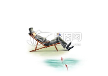 悠閑人生手繪插畫
