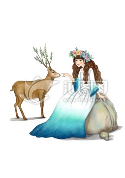 唯美插畫鹿