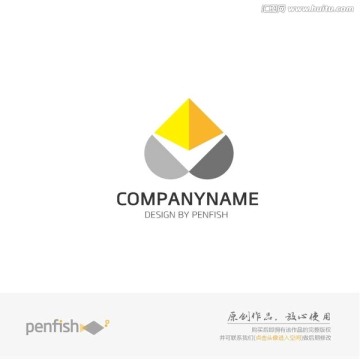 心形金字塔组合logo