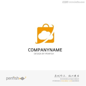購物袋云組合logo