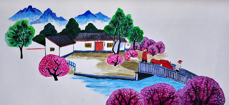 美麗鄉(xiāng)村裝飾畫