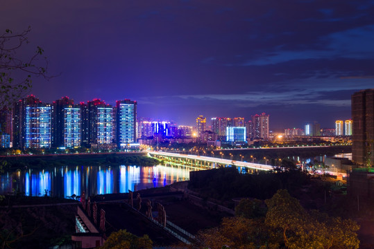 四川绵阳城市夜景