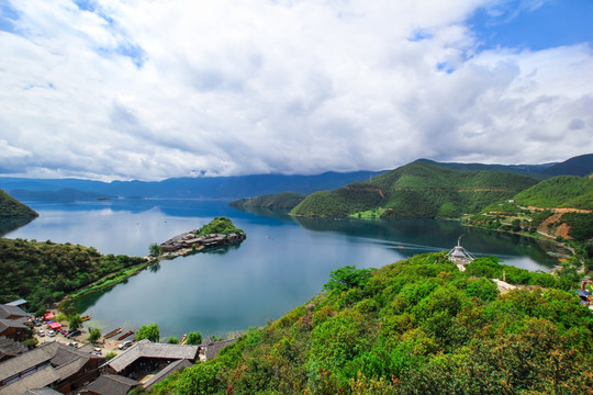 高清泸沽湖全景