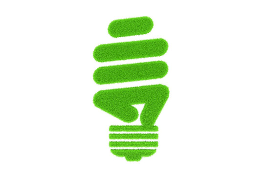 綠色的節(jié)能燈圖標(biāo)