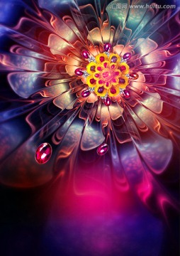 綻放花 素材