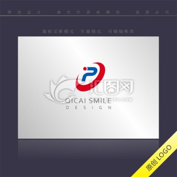 字母P 簡潔logo