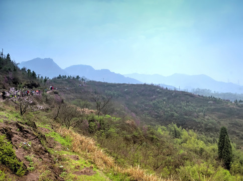 兰溪转轮岩景区山路远景