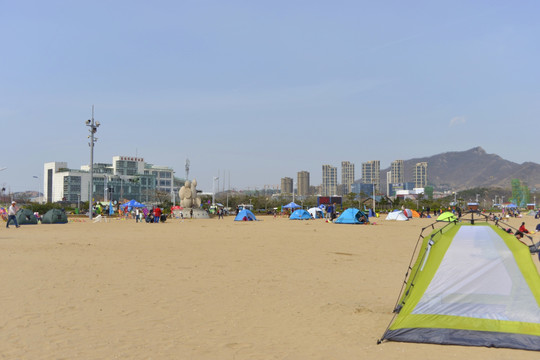 青岛石老人海水浴场 自带帐篷区