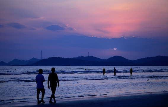 海滩落日