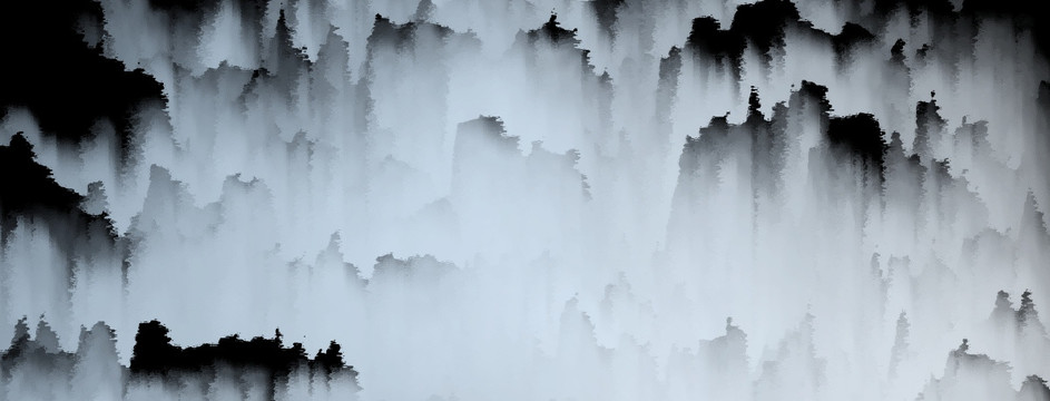 水墨山水 寬幅 （合層）