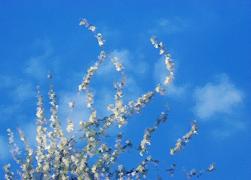桃花油畫