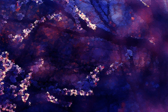 桃花油畫