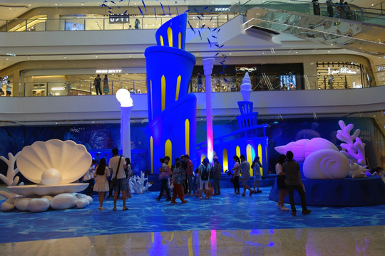 商场大厅雕塑 海洋生物