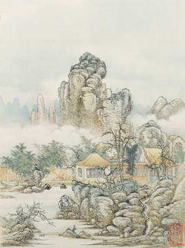 山水古画 风景国画 画廊品质