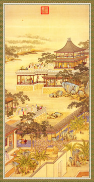 山水风景国画 画廊高清品质