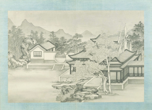 亭臺(tái)樓閣風(fēng)景國(guó)畫 高清品質(zhì)