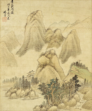 中式山水风景国画 画廊品质