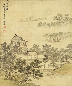 中式山水风景国画 画廊品质